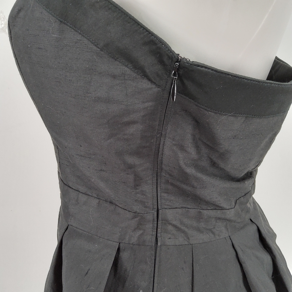 TED BAKER SILK STRAPLESS FIT AND FLARE DRESS SIZE 4 - Picture 5 of 9